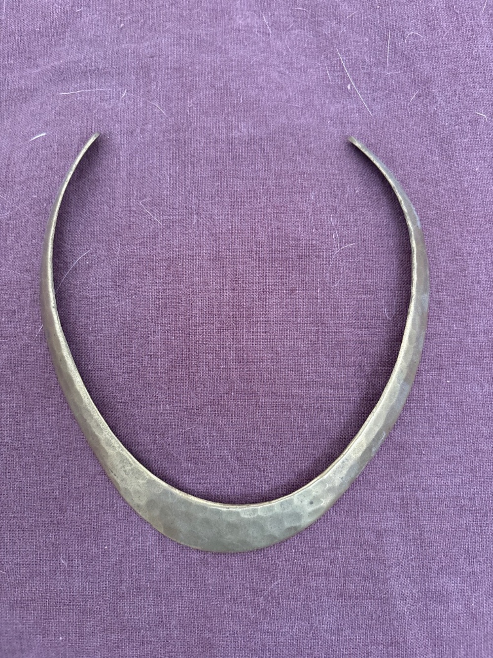 VTG Brass Collar Hammered Choker Necklace